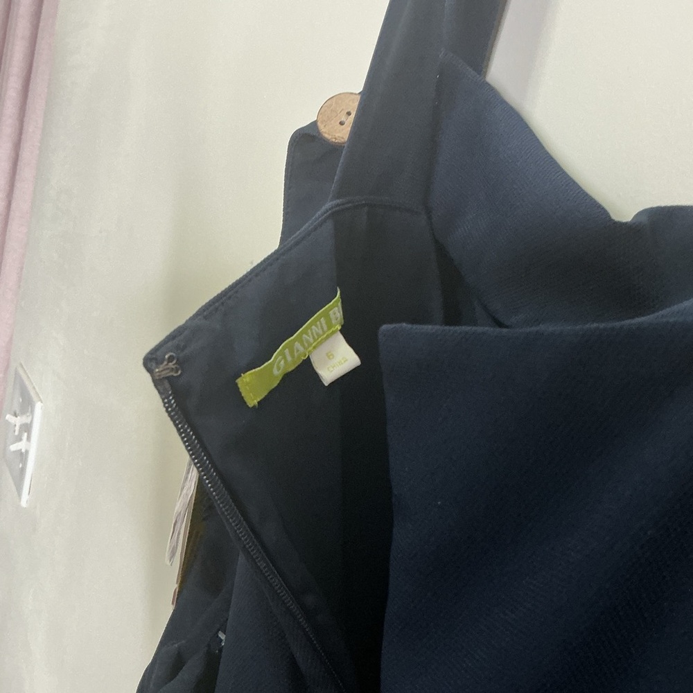 NEW Gianni Binni Navy Sleeveless Jumpsuit with Zipper wrap belt Nautical Size 6 - Picture 5 of 5